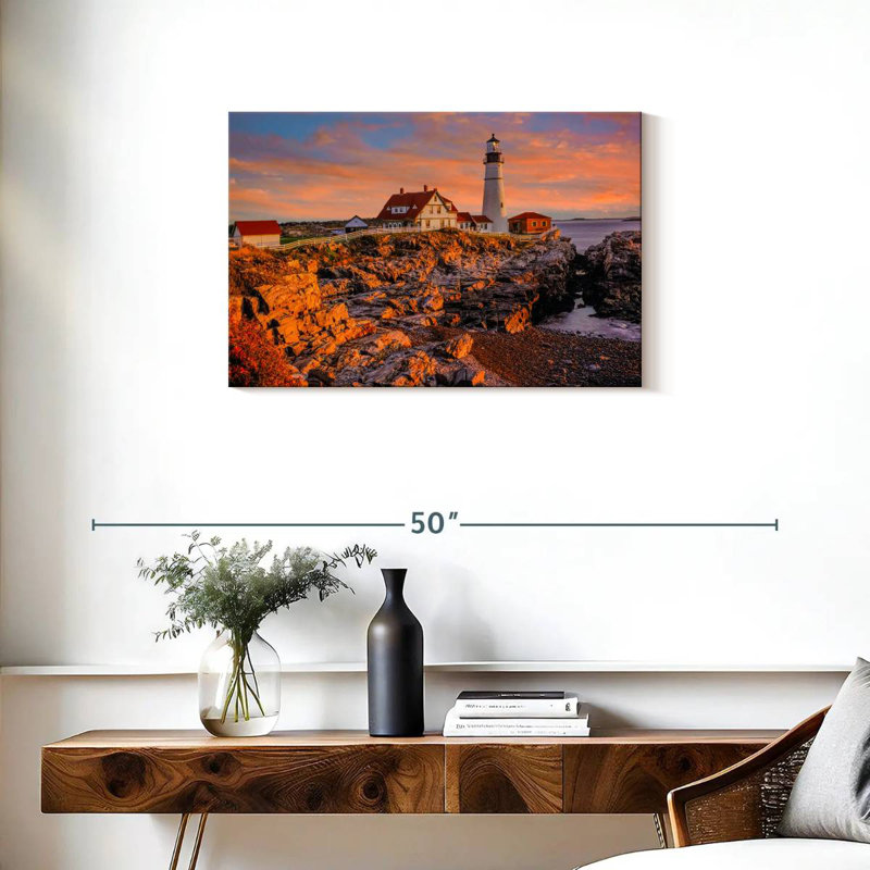 Aletra Rocky Shore Lighthouse, 20" H x 30" W