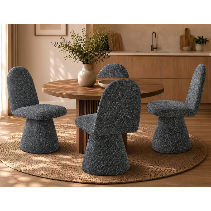 Chaises d'appoint 2 pièces Meine, Tweed gris anthracite