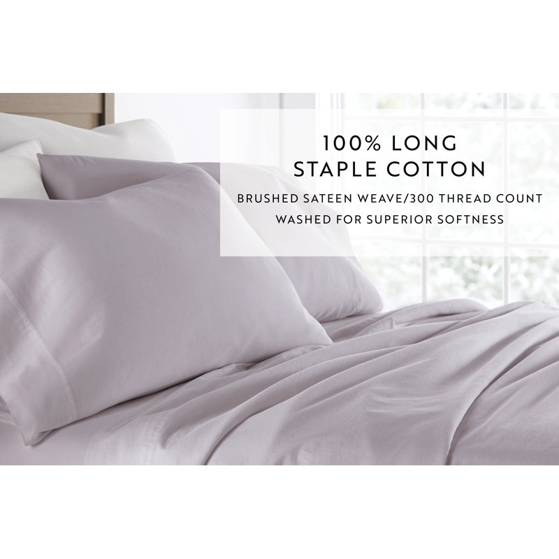 Mauve Full Cotton 4-Piece Solid Sheet Set