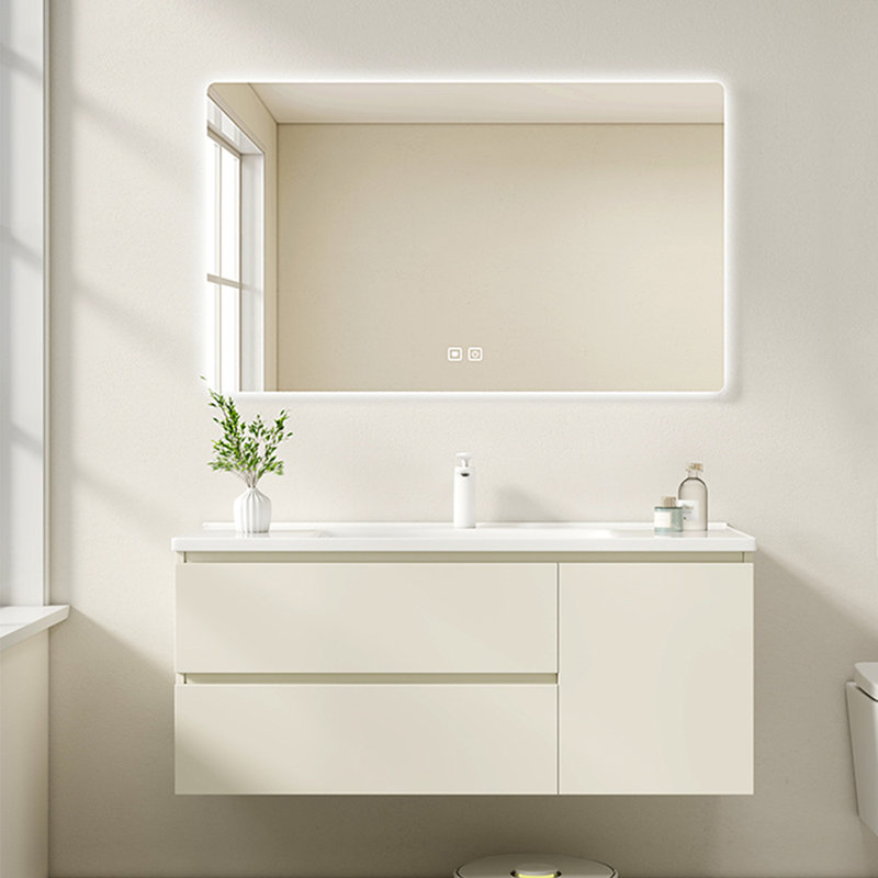 Armoire de salle de bain simple de style crème
