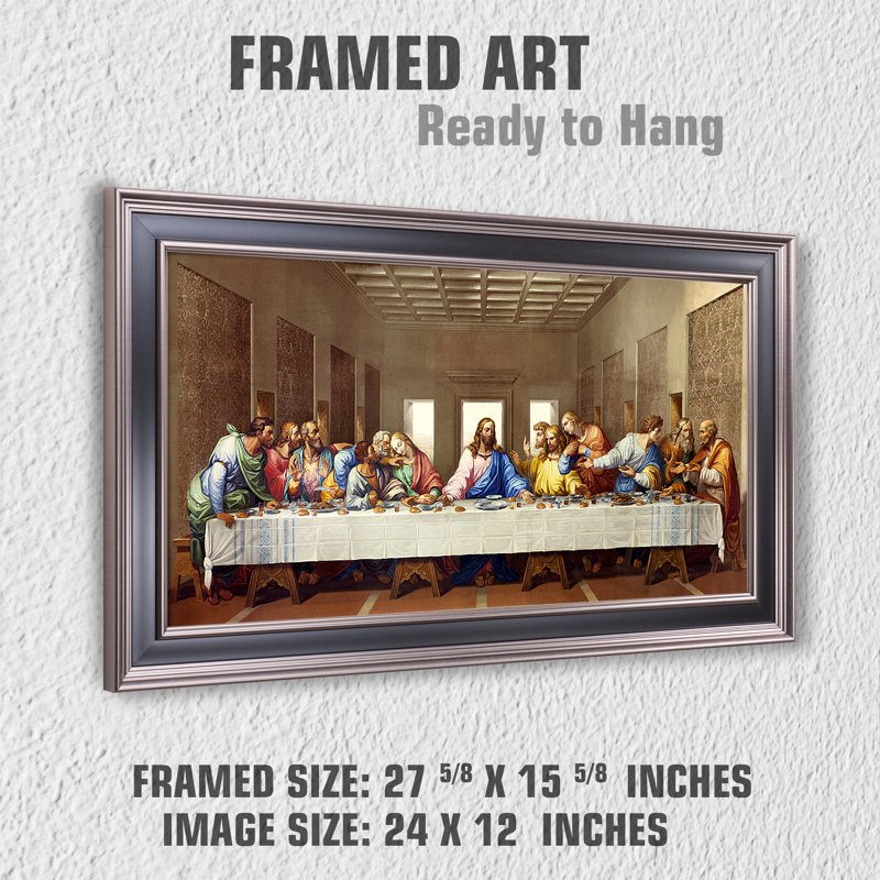 «The Last Supper» par Leonardo Da Vinci, reproductions d'art classiques du monde, estampe numérique encadrée pour décoration intérieure