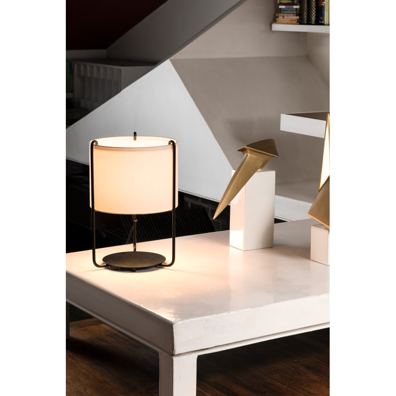 Drum Table Lamp, Beige