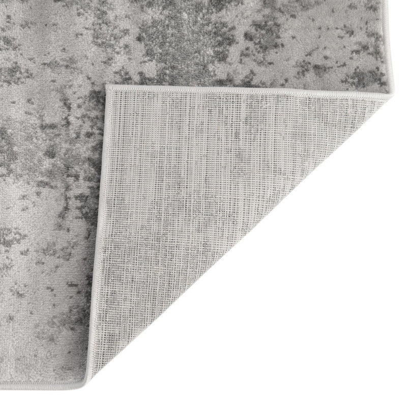 Tapis gris à motif géométrique Brantly, Octogone 7 pi 11 po x 7 pi 11 po