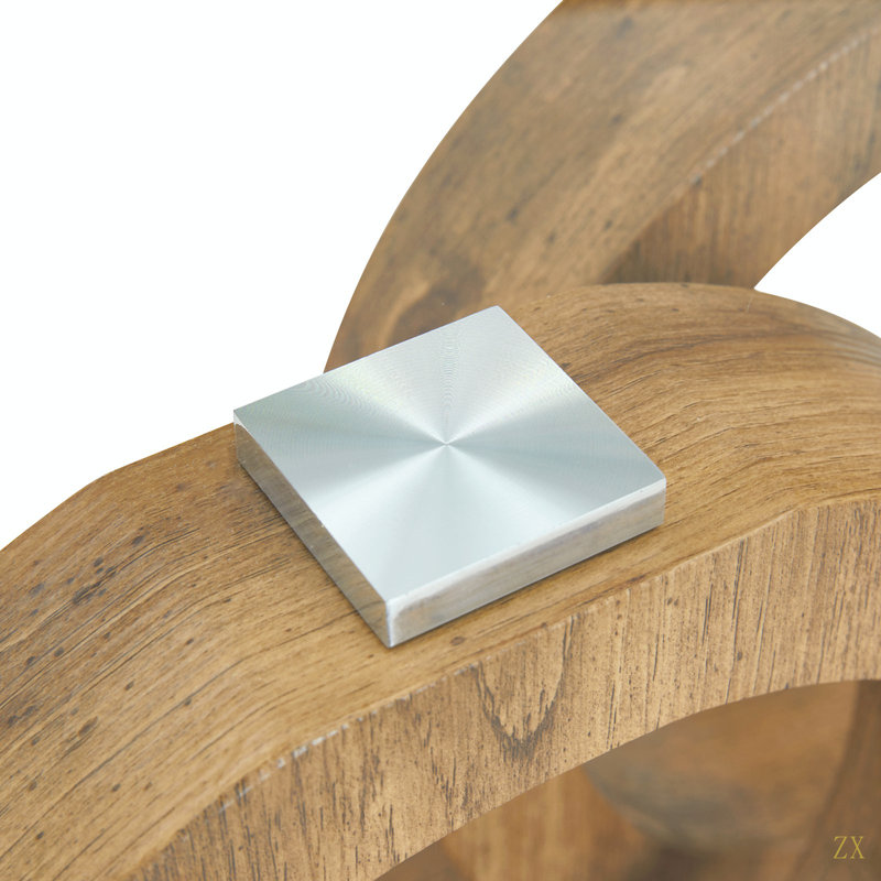 Table basse de style moderne avec plateau en panneau de fibres à densité moyenne et base en bois naturel