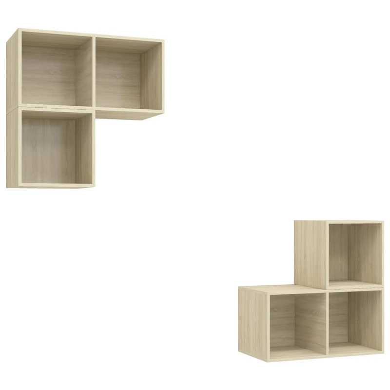 Drazic Unfinished Floating TV Stand for TVs up to 88", Sonoma Oak