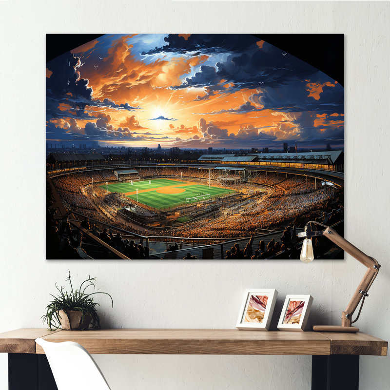 Reproduction d'art sur toile Night Match Stadium Under The Floodlight - Stades, Toile tendue, H 34 po x l 44 po x P 1,5 po
