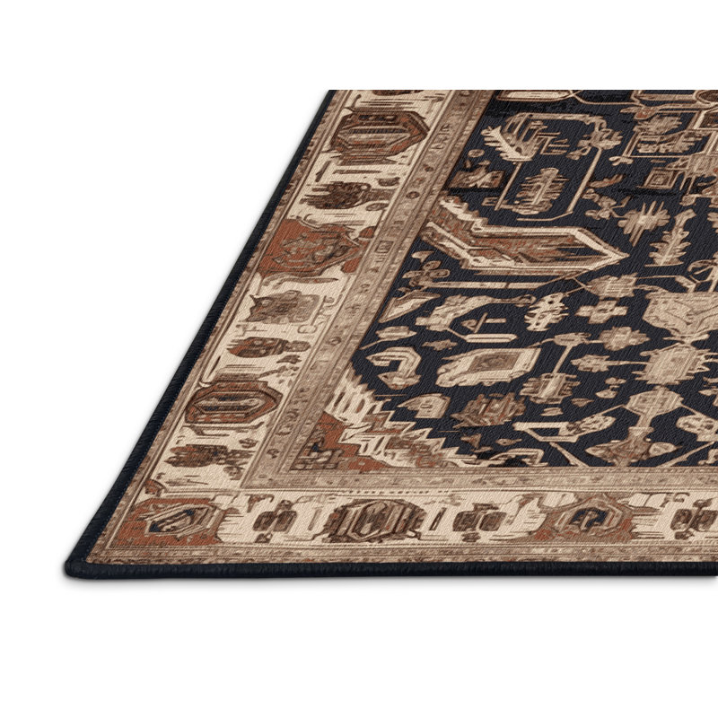 Machine Washable Persian Brown Area Rug, Rectangle 2' x 3'