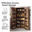 Walnut Kitchen Pantry Cabinet – Freestanding Buffet Cupboard with 180° Doors, 5-Tier Inner Shelves & Versatile Storage for Kitchen, Dining Room or Living Room