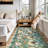 Washable Living Room Area Rug : Large Vintage Floral Bedroom Rugs Non-Slip Stain Resistant Carpet for Dining Room Kitchen Soft Thin Low Pile Indoor Home Decor Floor Mat for Playroom(Green)-111242024