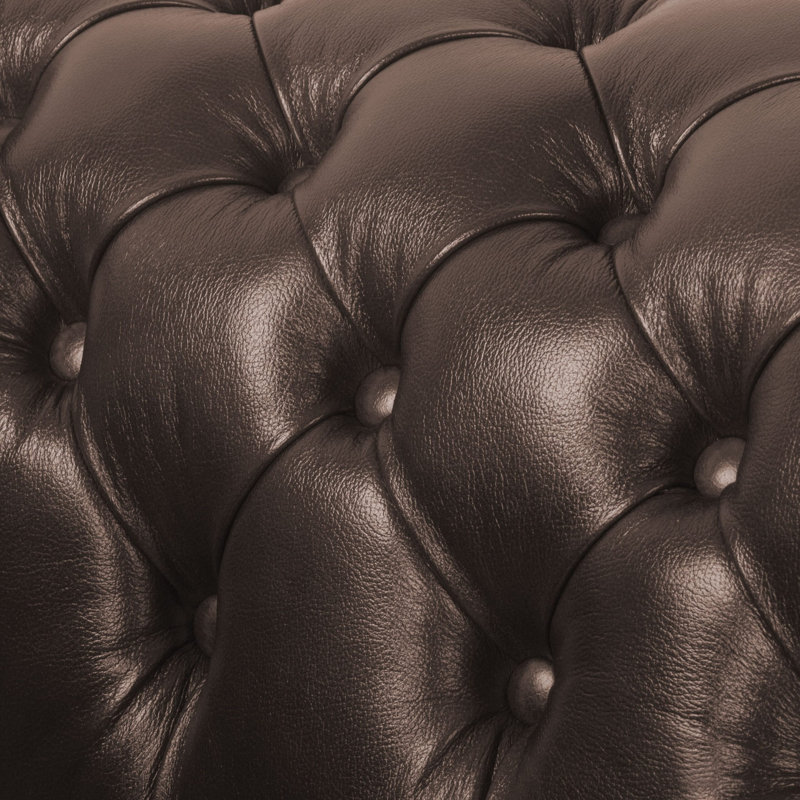 Tamico Genuine Leather Sofa, Brown, 4