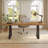 63" Solid Wood Executive Office Desk with Strong Metal Legs
