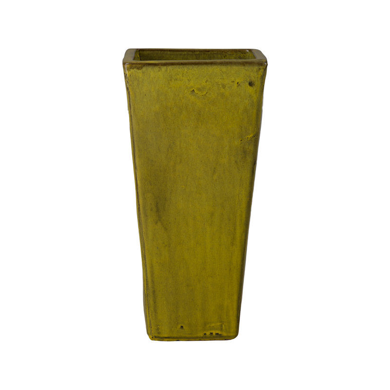 POT À CARREAUX CRISCO TALL, Jaune, H 25 po x l 12 po x P 12 po