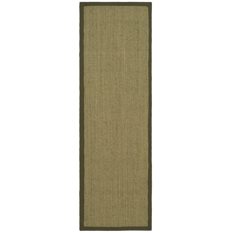 Auckland Jute/Sisal Beige/Green Area Rug, Runner 2'6" x 20'