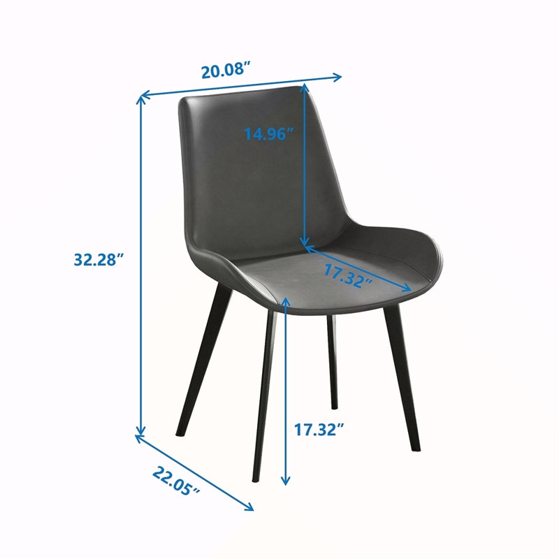 Chaise de salle à manger Modern, 2, Noir