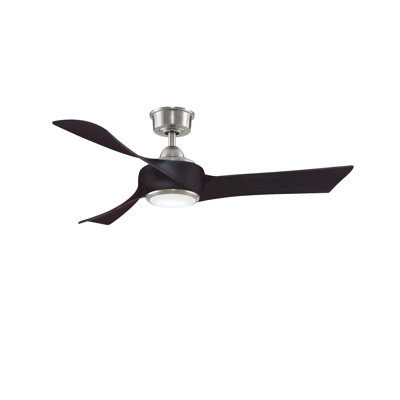 Wrap Custom 48 inch Indoor/Outdoor Ceiling Fan with LED CCT Select Light Kit - Dark Bronze with Dark Walnut blades