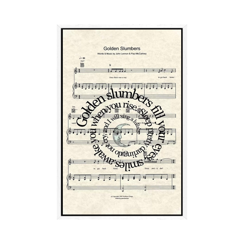 Golden Slumbers - Blue Moon - Print on Canvas, White Framed, 101.6 cm H x 66.04 cm W
