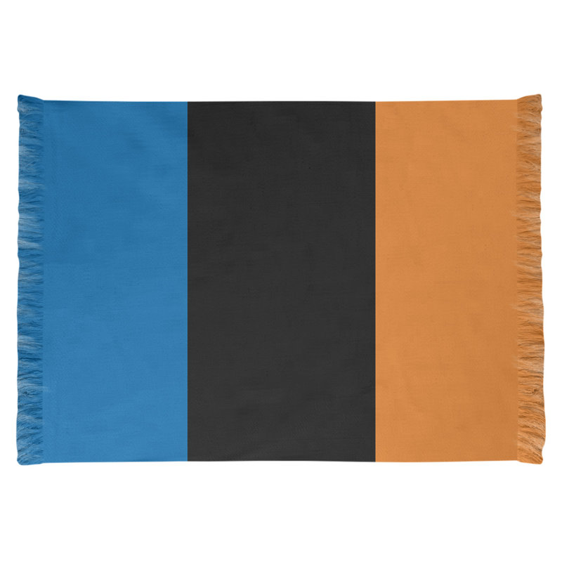 Tapis bleu/noir/orange