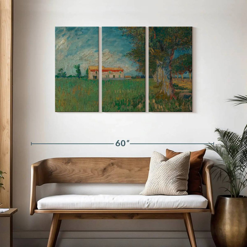 Alvord Farmhouse In A Wheatfield, 28" H x 45" W