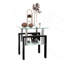 Table basse carrée moderne en verre trempé pour le salon, noir / transparent | Idée de cadeau-1238959262-1238959261
