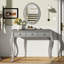 Meuble-lavabo de luxe avec miroir ovale en argent avec 3 tiroirs