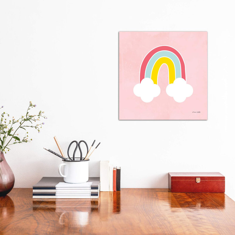 «His Rainbow» par Ann Kelle - impression d'art graphique, H 37 po x l 37 po x P 1,5 po, Toile tendue
