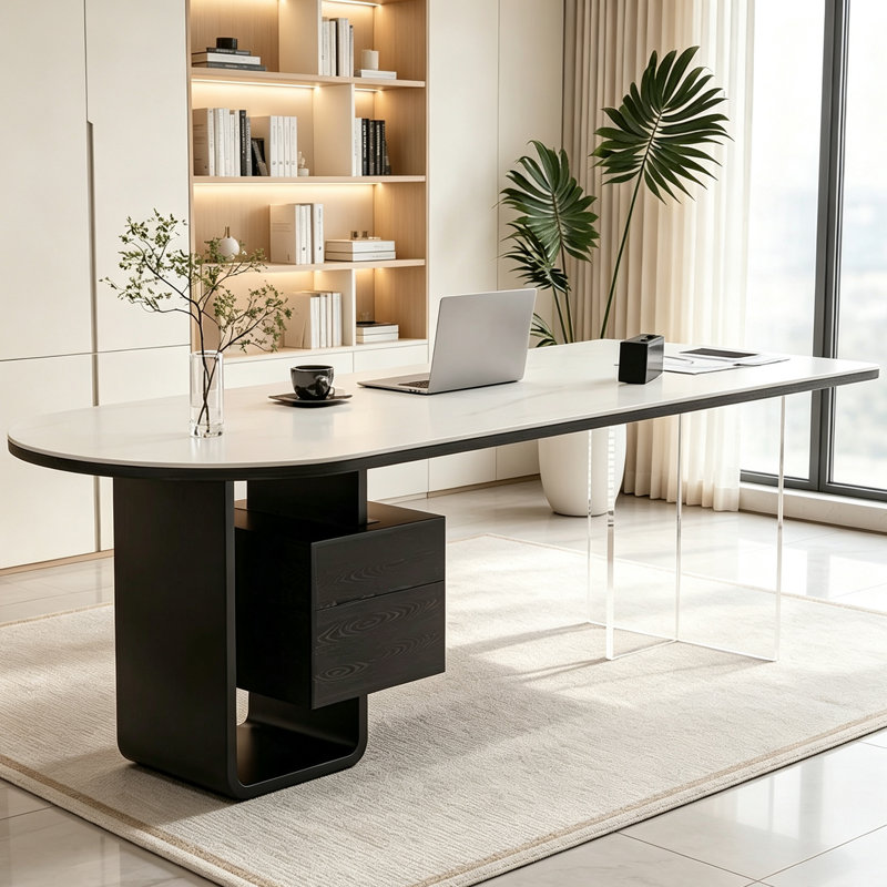 Bureau moderne de style luxueux, 29.53" H x 78.74" W x 27.56" D