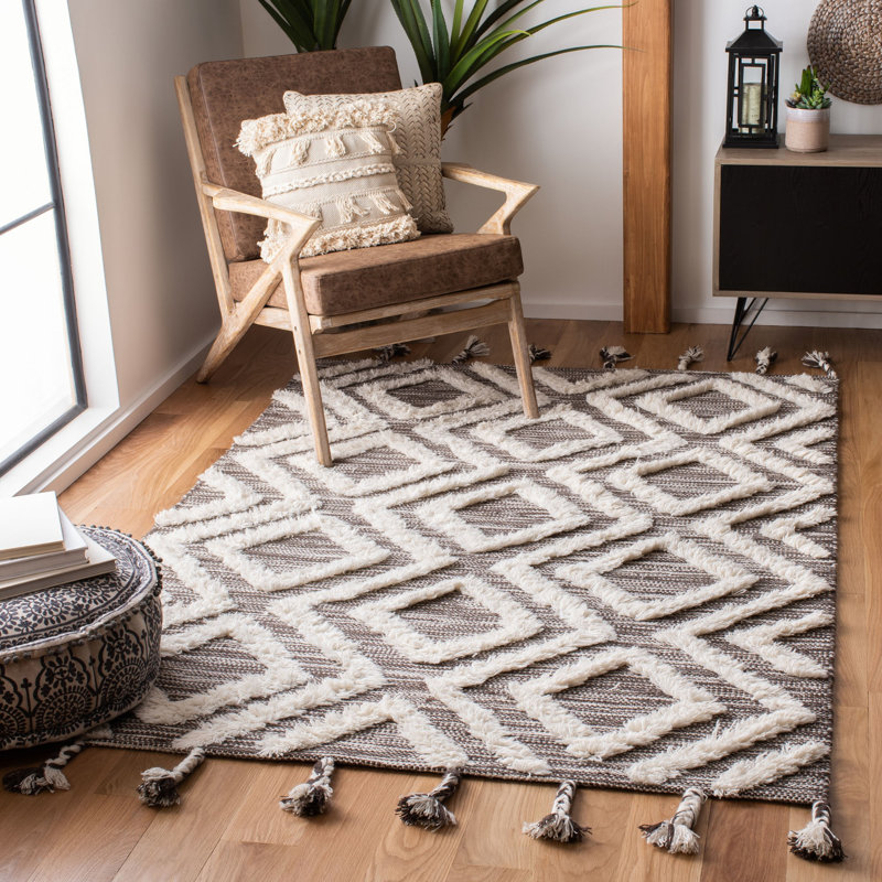 Tapis en laine touffeté à la main Alimatou, Rectangle 4 pi x 6 pi