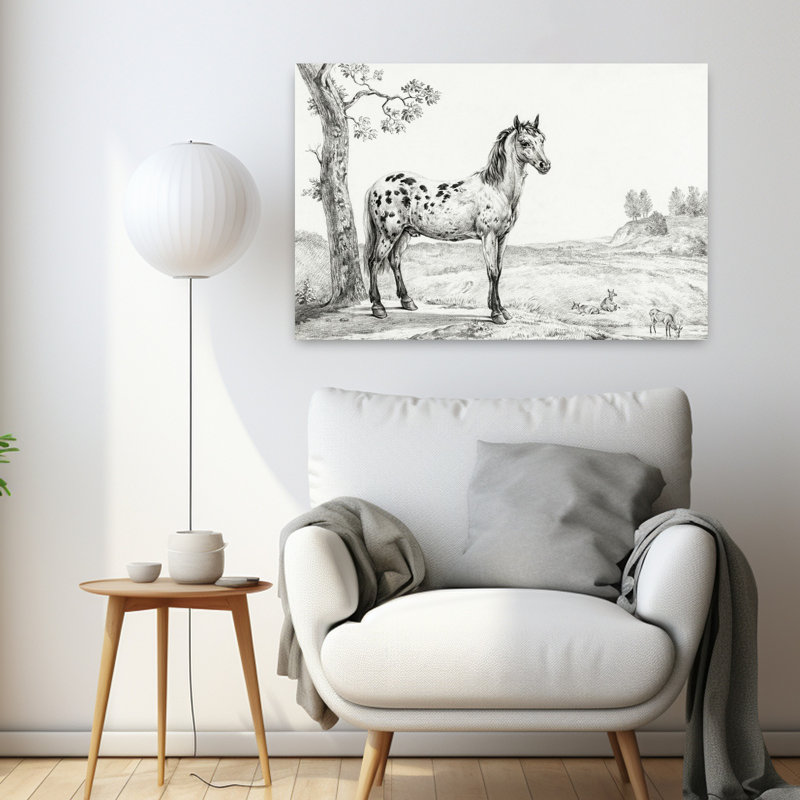 Art mural cheval rétro classique, H 36 po x l 24 po