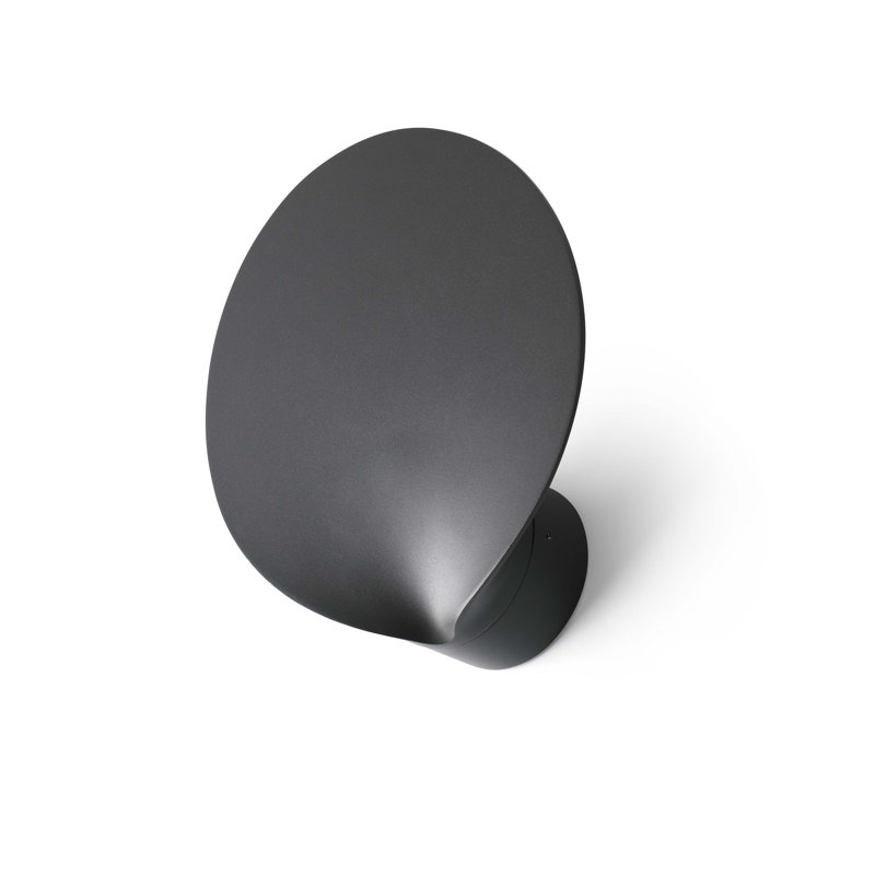 Alvez-Capo Dark Grey 11cm H Integrated LED Frosted Glass Outdoor Armed Sconce