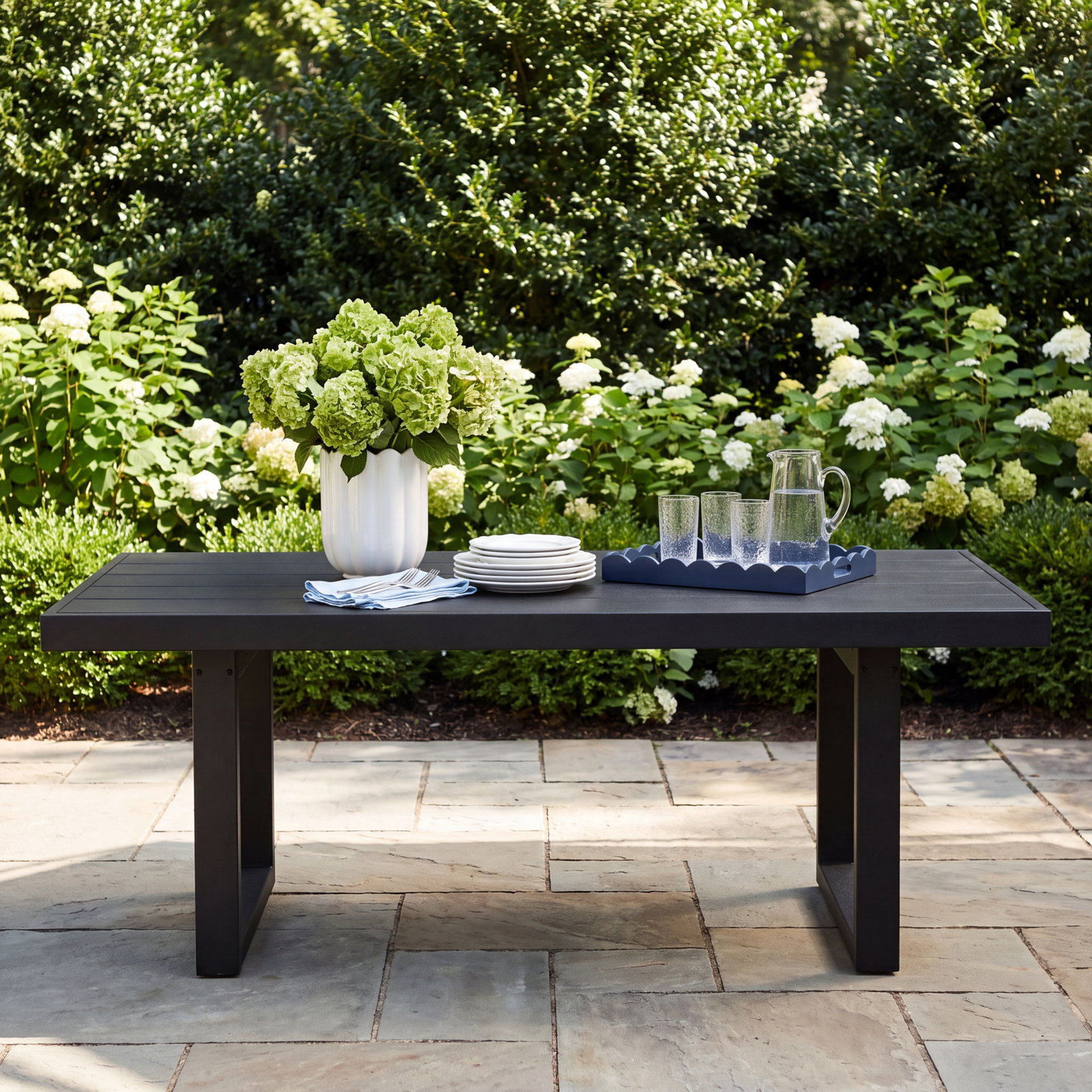 POLYWOOD® Edge 78" Patio Dining Table, Black