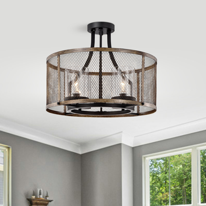 Plafonnier semi-encastré 20 po 4 lumières Sanket