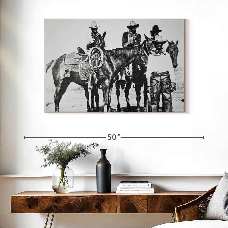 Lelar Black Cowboys At Bonham Texas 1890, 26" H x 39" W