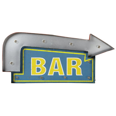 Enseigne de pub «Bar» avec lumières