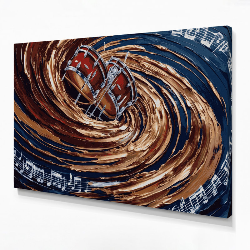 Music Timpani Purple Canvas Wall Art, 11" H x 14" W