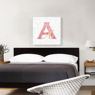 " Chic Pink Gold Alphabet Letter A "
