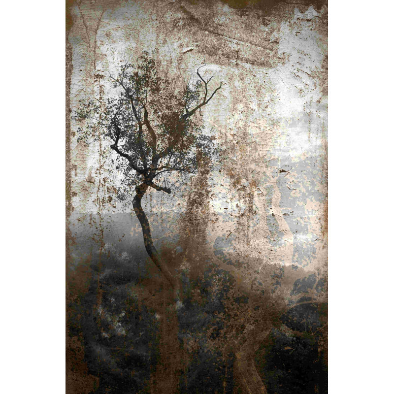 Arbre surplombant 2 - peinture sur toile tendue, H 12 po x l 8 po