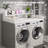 Washer Dryer Countertop, Laundry Wood Shelf Topper With Edge, 54" Width X 27.5" Depth Double Layer Organizer For Washer And Dryer Laundry Hamper Counter Storage Organization, WHITE