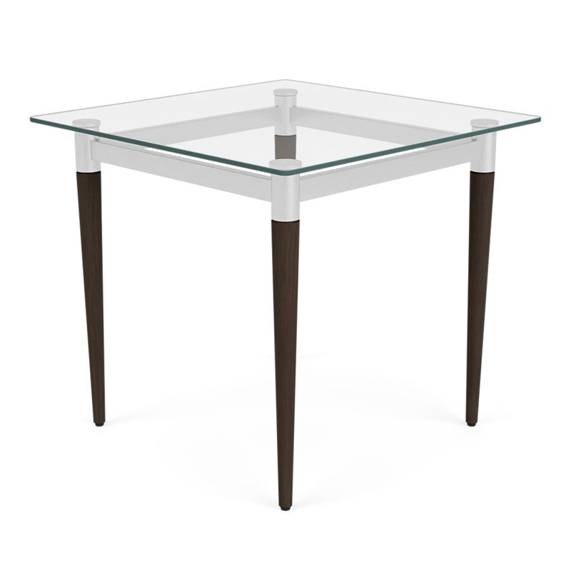 Table de bout de réception Siena - plateau en verre, Moka