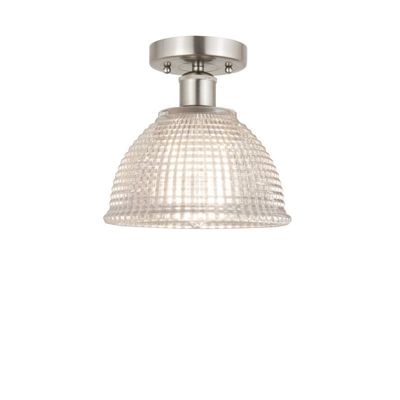 Plafonnier semi-encastré en verre Boba, Transparent, Nickel satiné brossé