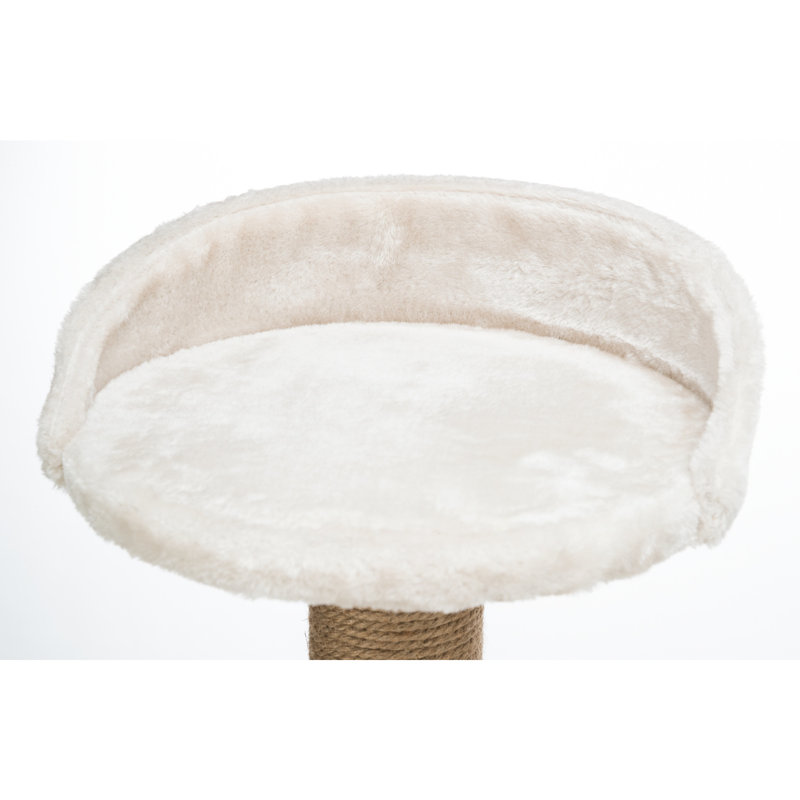 Nayra 32.7" Beige and Jute 3-Level Cat Tree with Condo