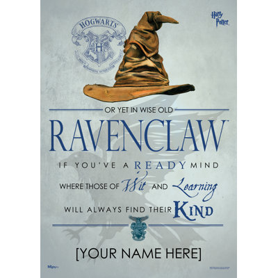 Harry Potter (Sorting Hat Ravenclaw - Personalized)' - Unframed MightyPrint Wall Decor