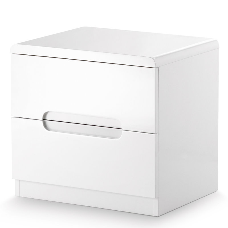 Mulak 45cm W Manufactured Wood Bedside Table, White
