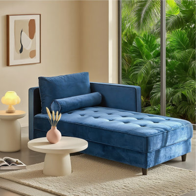 Chaise longue moderne en velours pour l'intérieur, rembourrée avec coussin de soutien, pour chambre à coucher, salon, appartement