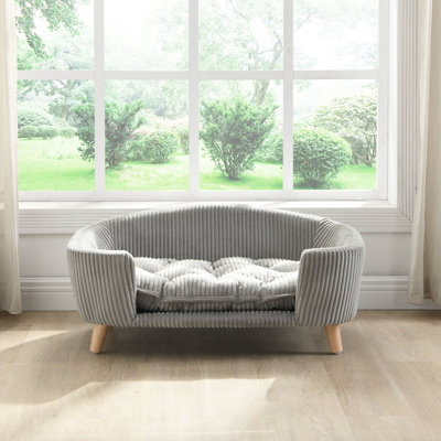 Jagger Corduroy Upholstered Dog Bed Sofa With Wooden Legs