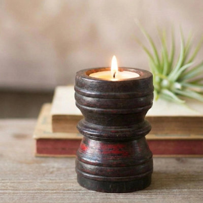 7'' H Solid Wood Candlestick