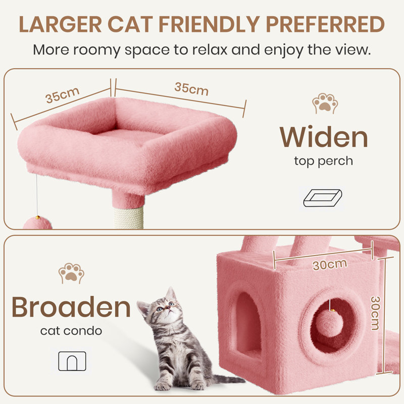 Amadahy 107cm H Cat Tree, Pink