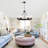 6 - Light Dimmable Wagon Wheel Chandelier