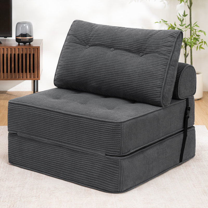 Canapé-lit Boneless, canapé-lit 3 en 1, H 32,28 po x l 31,5 po x P 31,5 po, 1, Gris