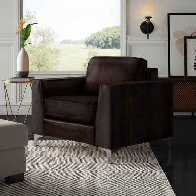 Fauteuil club en cuir 41 po