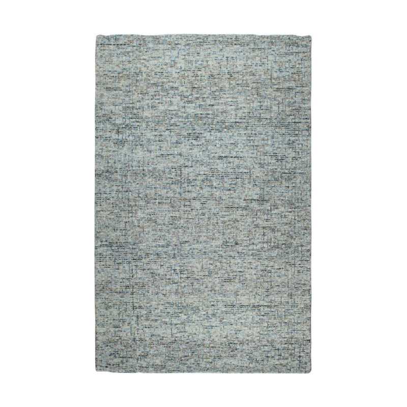 Tapis bleu marine en laine touffeté à la main Decaturville
